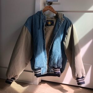 Vintage Denim Bomber Jacket
